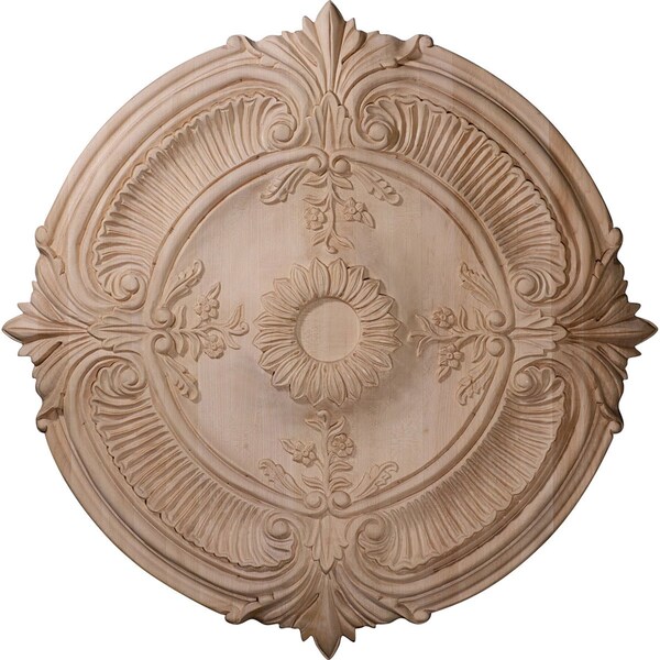 Ekena Millwork Carved Acanthus Leaf Ceiling Medallion, Maple (Fits Canopies up to 2 3/8"), 24"OD x 2 1/4"P CMW24ACMA - main